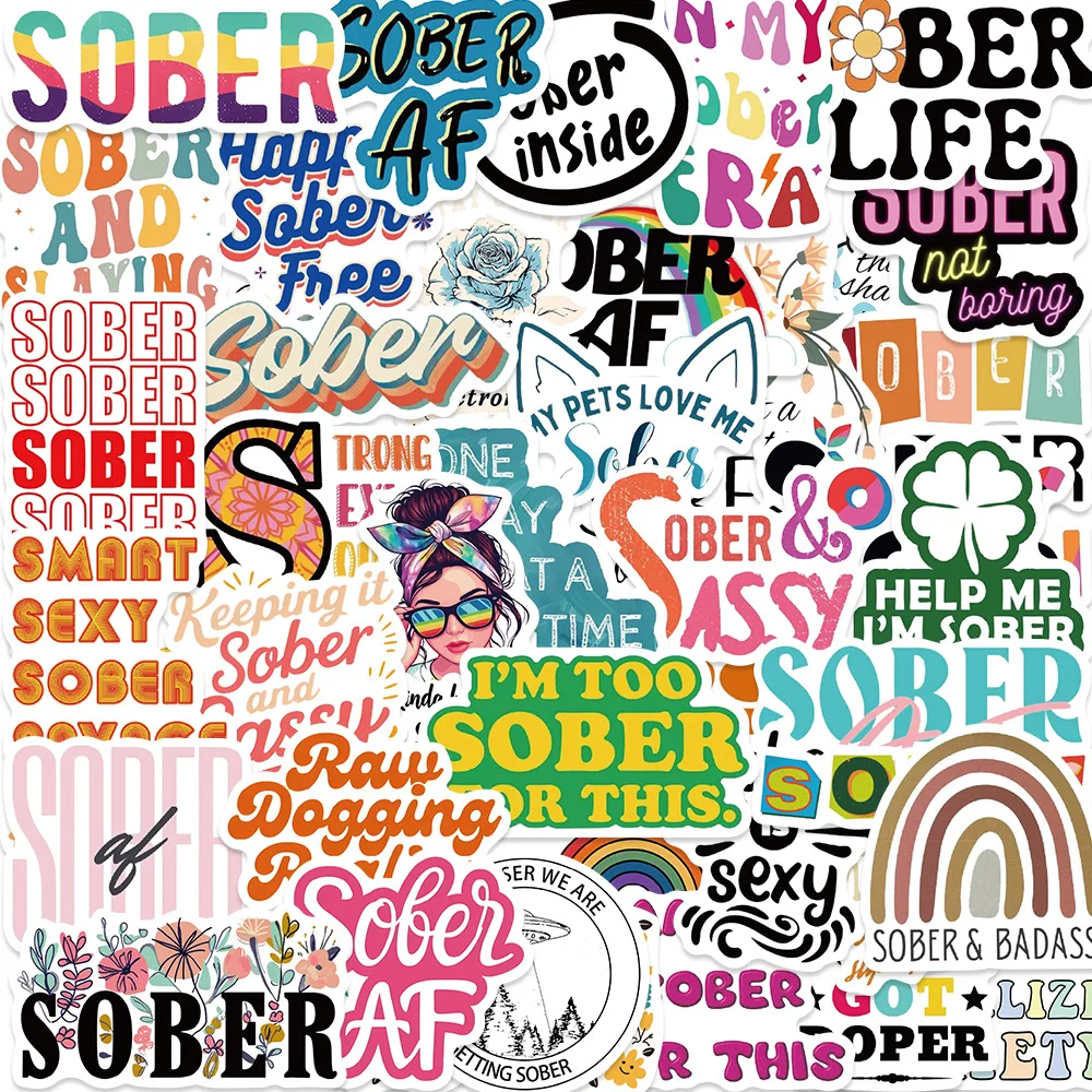 50PCS Cartoon Sober Graffiti Aufkleber Dekorative Gitarre Notebook Gepäck DIY Wasserdichte Schreibwaren Aufkleber