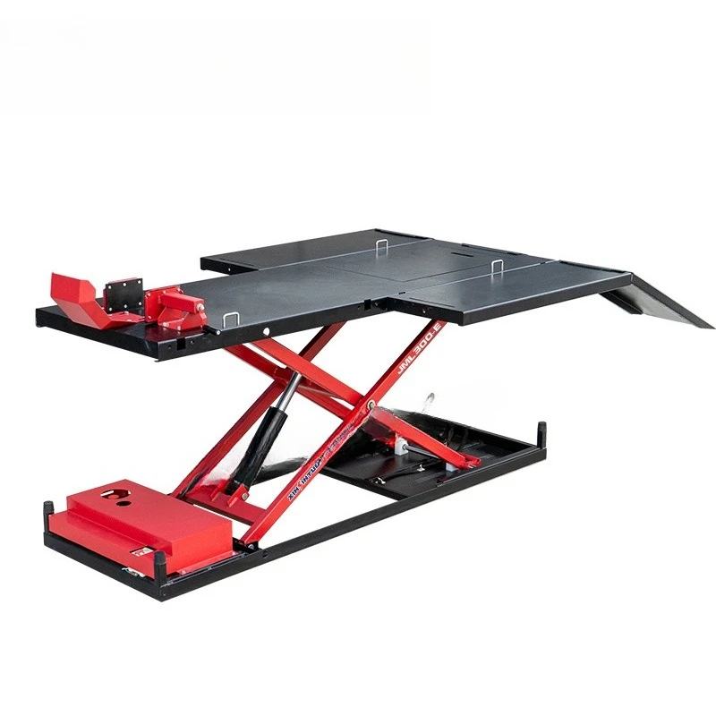 

Motorcycle lifting platform scissor maintenance crane pedal