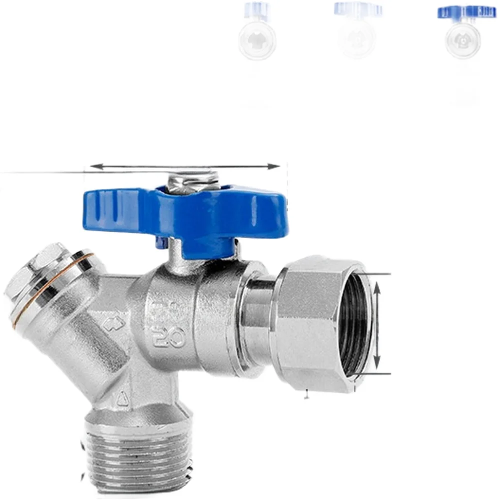 Brass H58 Copper Alloy Angle Stop Valve with Built-in Strainer Filter for Toilet For Water Pipe Boiler Connection