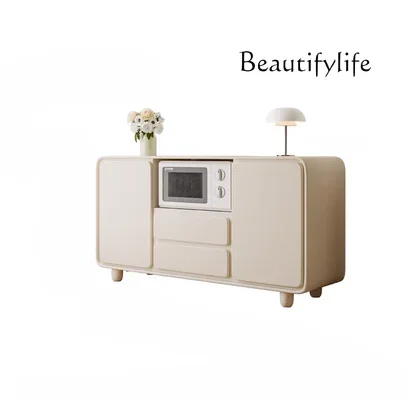 

Cream Style Solid Wood Sideboard Modern Simple and Light Luxury Storage Cabinet Italian Minimalist Storage Entrance Cabinet