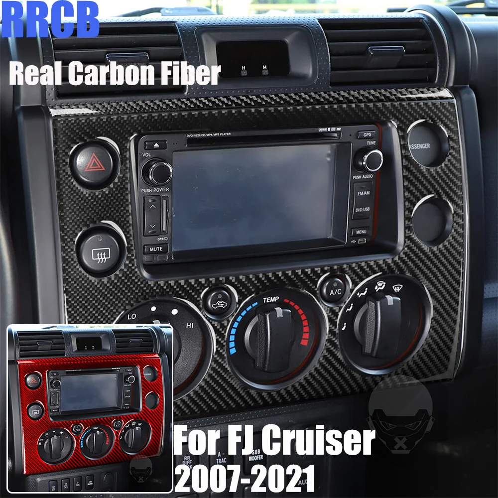 

Настоящее углеродное волокно, автомобильные аксессуары, панель управления климат, декоративная накладка, мягкая наклейка для Toyota FJ Cruiser 2007-2021