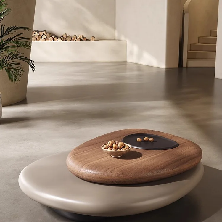 Designer pebble rotating coffee table short Italian living room home designer special-shaped creative small apartment coffee tab
