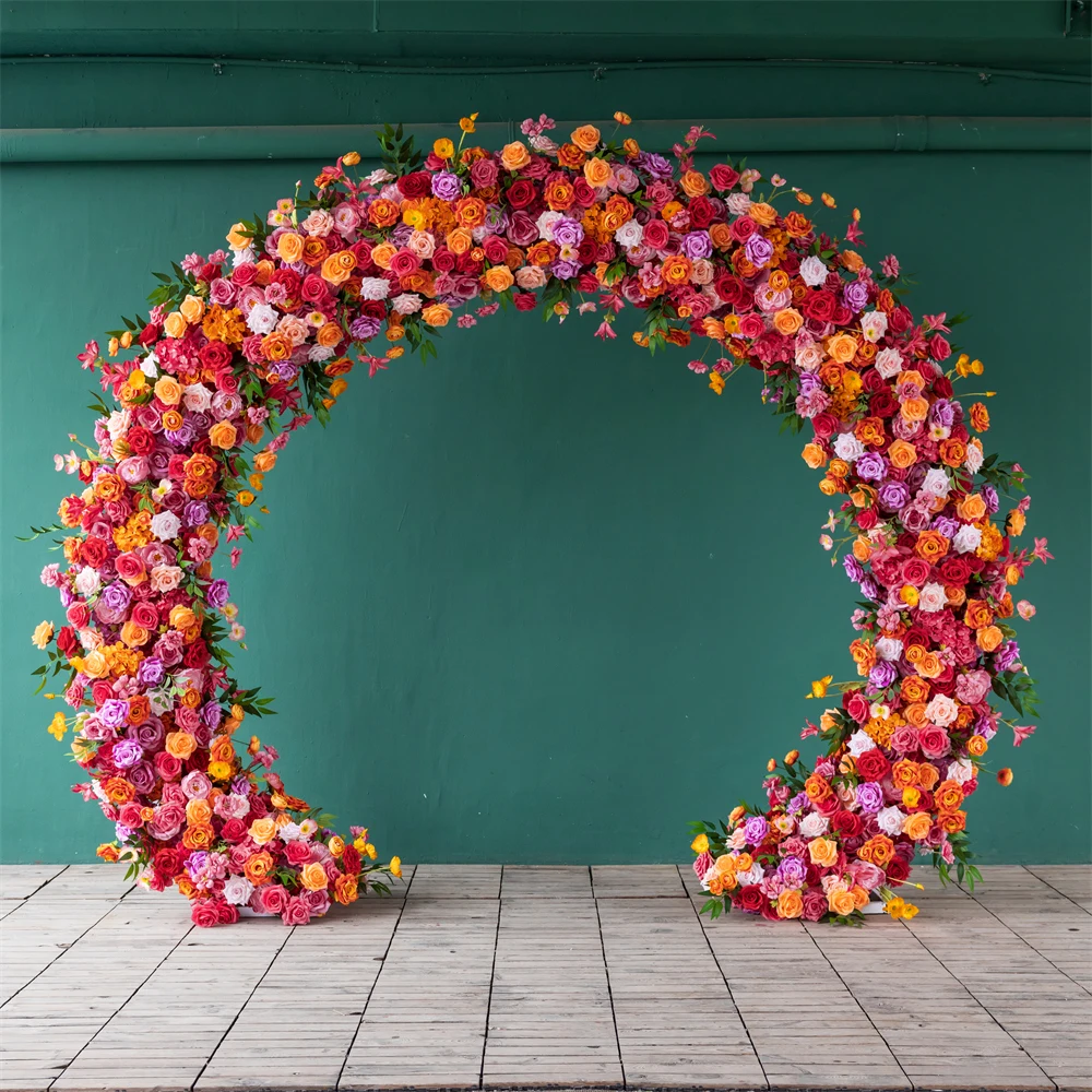 

Orange Hot Pink Floral Arrangement for Event Party Decor Props Stage Arch Customized Wedding Backdrop Decorations Home Decor