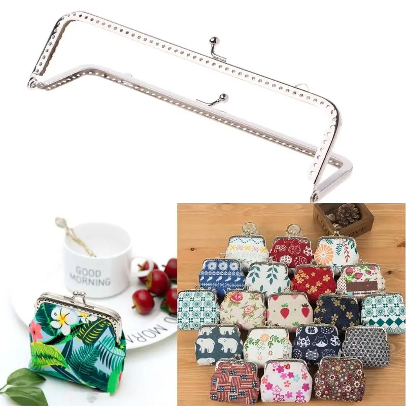 

G7NB 1PC Square Metal Frame Kiss Clasp For Handle Bag Purse Accessories DIY 18cm