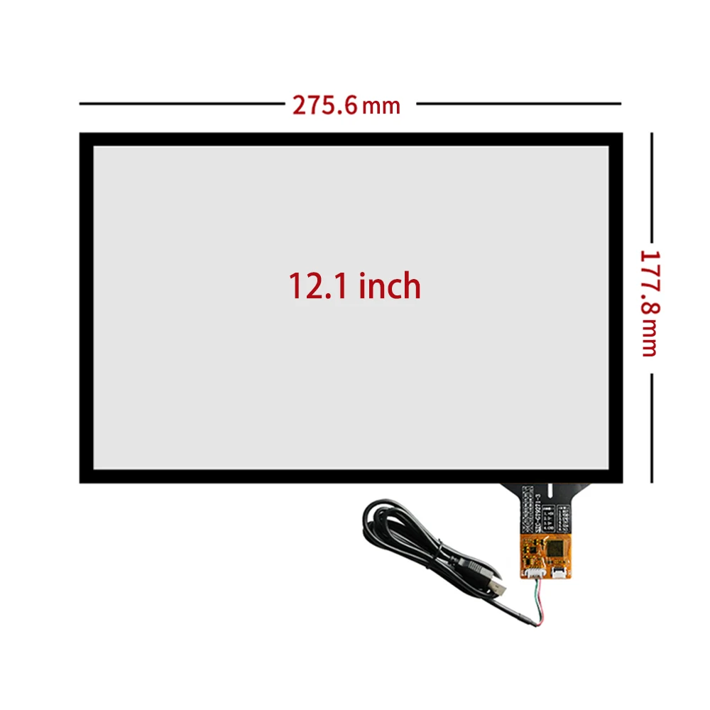 New for 12.1 inch 275X177mm 276*178mm capacitive touch screen+USB cable Plug and Play