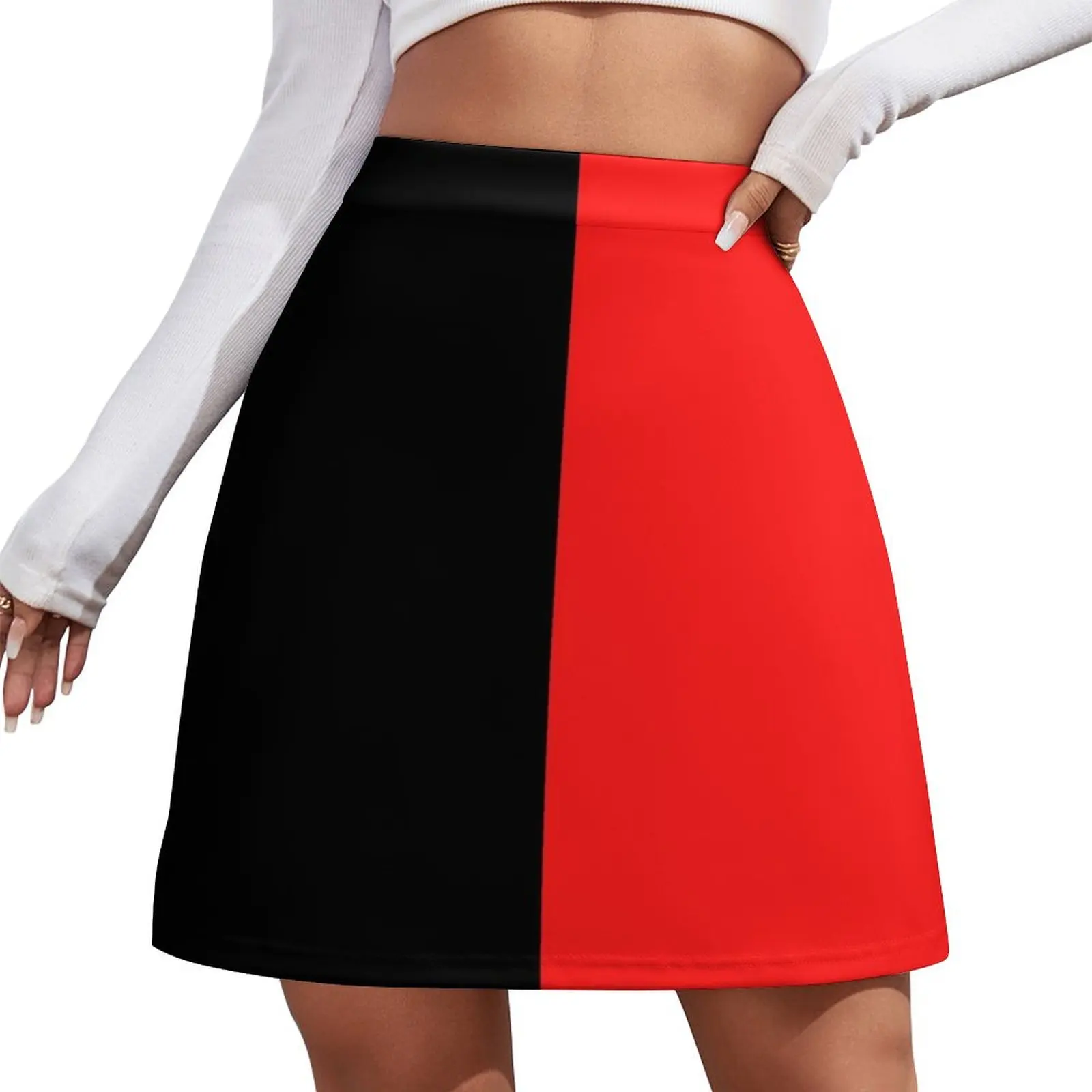 

Half black half red Mini Skirt new in dresses Women's summer dress womans clothing korean skirt Mini Skirt