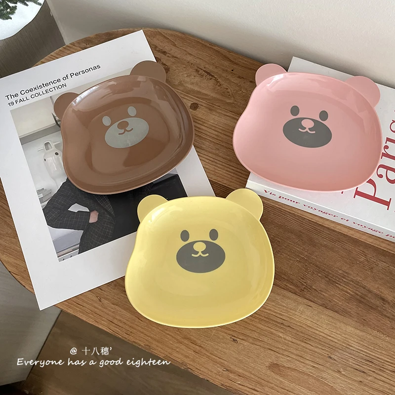 Lovely Bear Food Storage Tray Dried Fruit Snack Plate Appetizer Serving Platter for Party Candy Pastry Nuts DishTrays Decorative