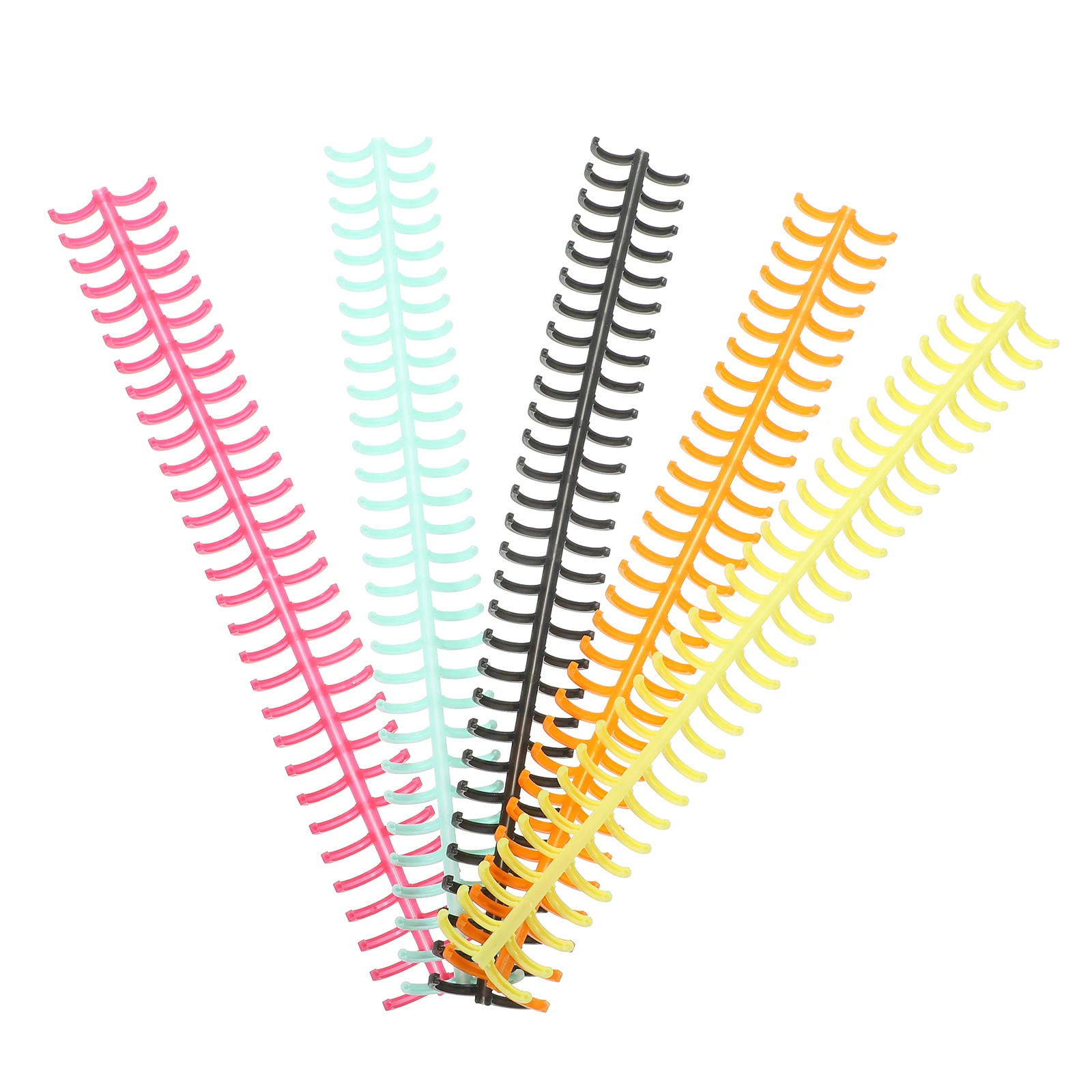 11pcs Loose Leaf Coil Binding Spines Plastic Notebook Spiral Clips Binder Segmented Customize Retro Style Flexible