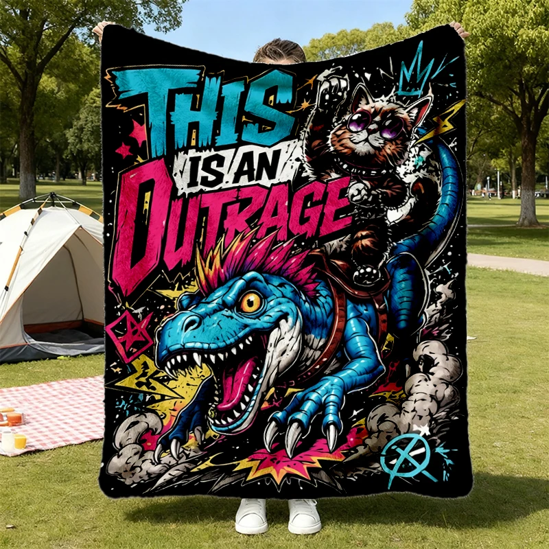 This Is An Outrage Cozy Blanket, Dungeon Crawler Carl Warm Blanket, Book Lover Gift, Princess Donut and Mongo Soft Blank