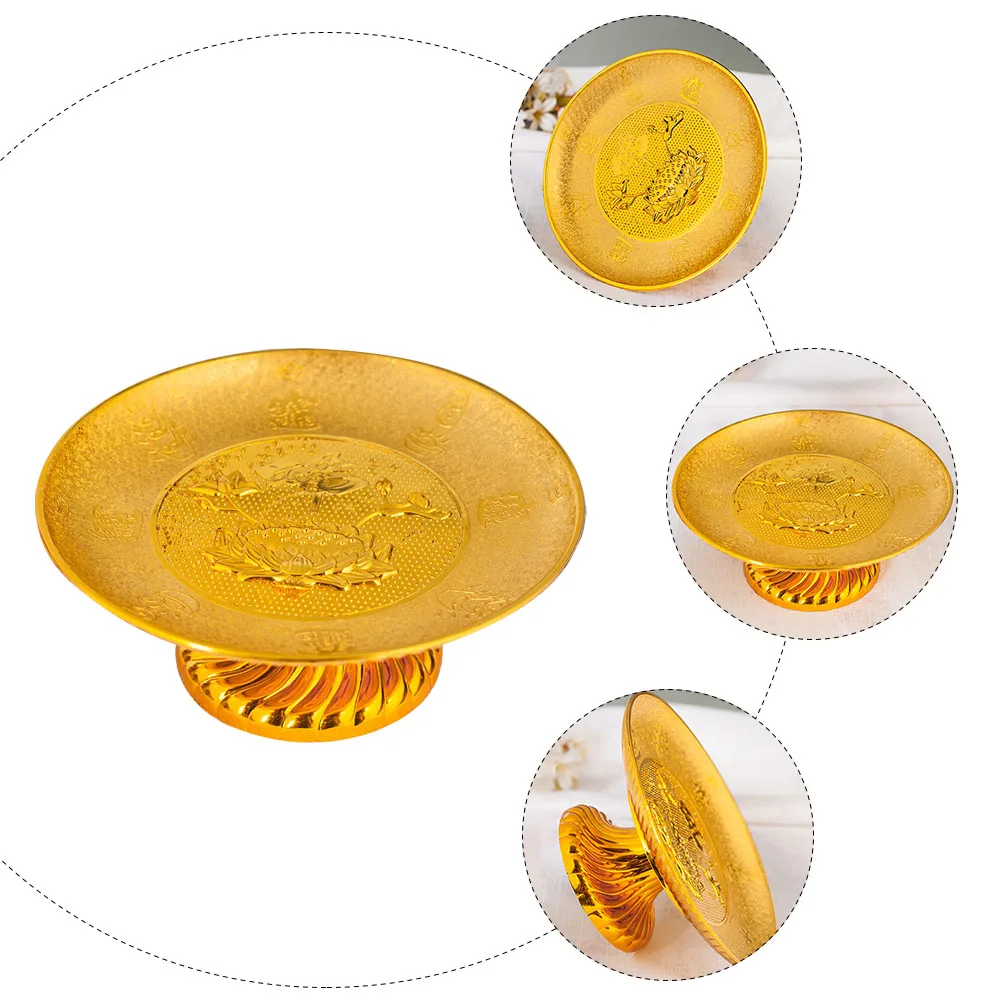 1 قطعة صينية للفاكهة البوذية معبد وجبة خفيفة تخزين لوحة طبق طعام بلاستيكي لتقديم وعاء الديكور نعمة #3