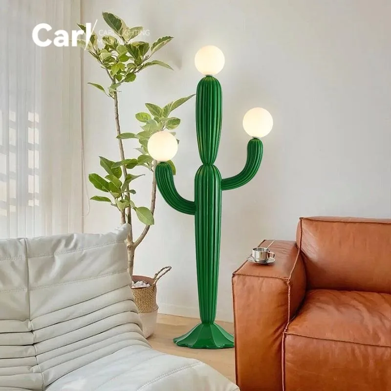 

Cream Style Cactus Floor Lamp Modern and Simple Living Room Sofa Side Decorative Lamp Nordic Bedroom Atmosphere Lamp