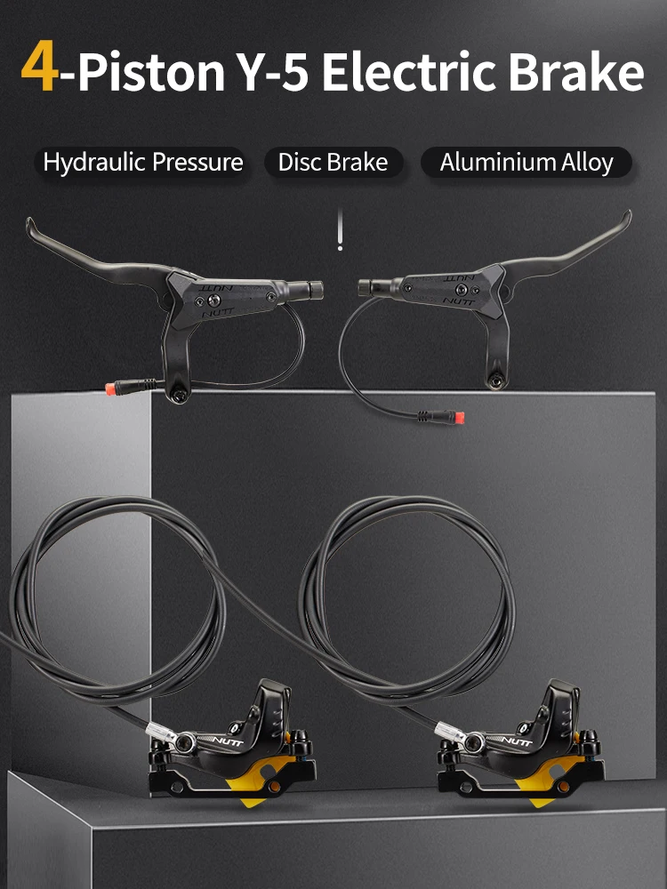 AliExpress NONE NUTT 4 Piston E-Bike Electric Scooter Hydraulic Disc Brake 140 160 180mm Rotor For A5 HX-D Kukirin g2 max NANROBOT D6+ N6 LS7