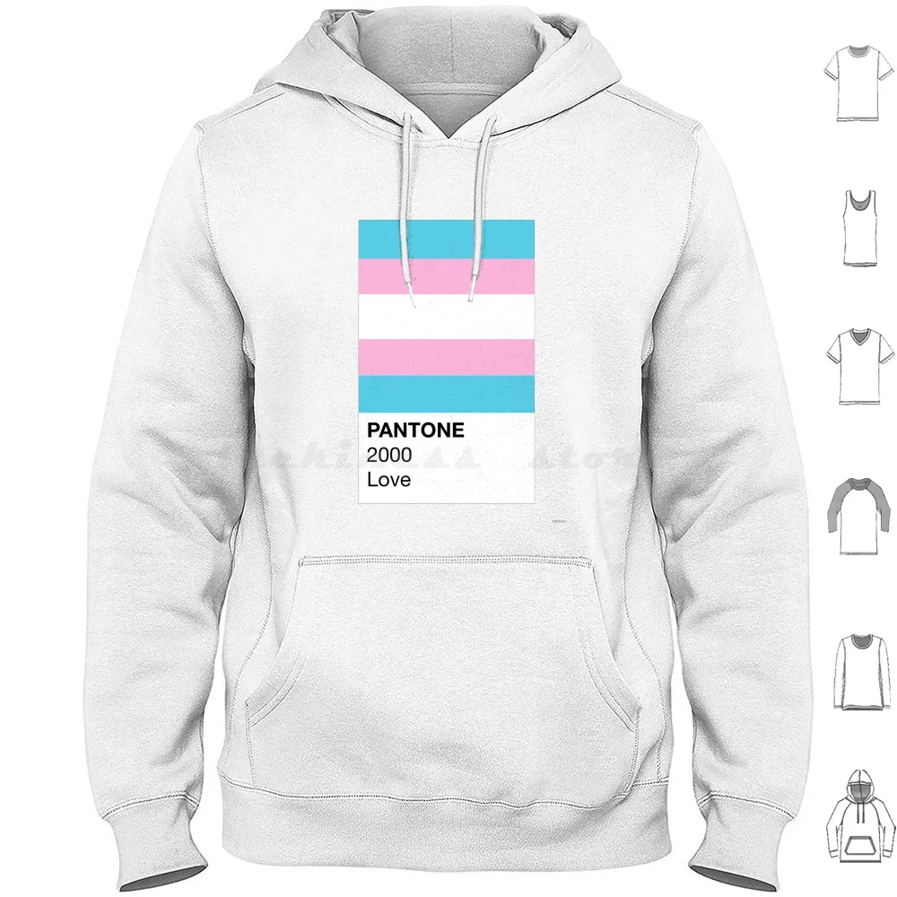 Pantone Pride : Trans Pride Hoodie Cotton Long Sleeve Pride Pride Bi Pan Trans Demi Ace Aro Asexual Bisexual Pansexual Queer