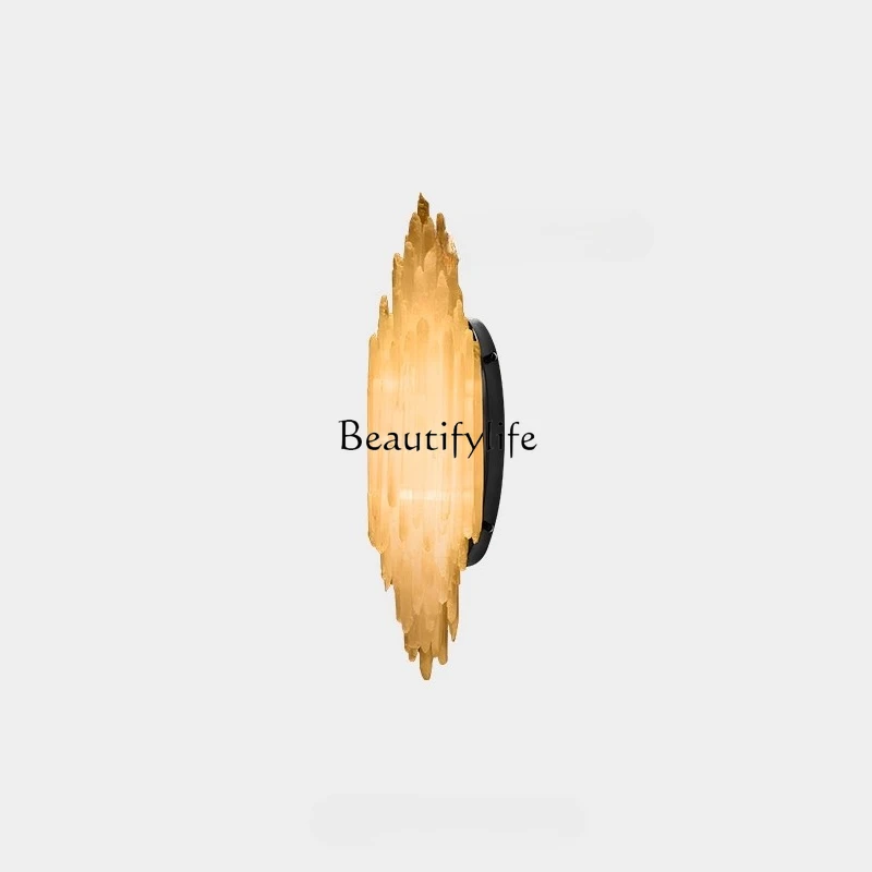 

Designer European luxury living room corridor villa entrance crystal gemstone wall luminous ornament