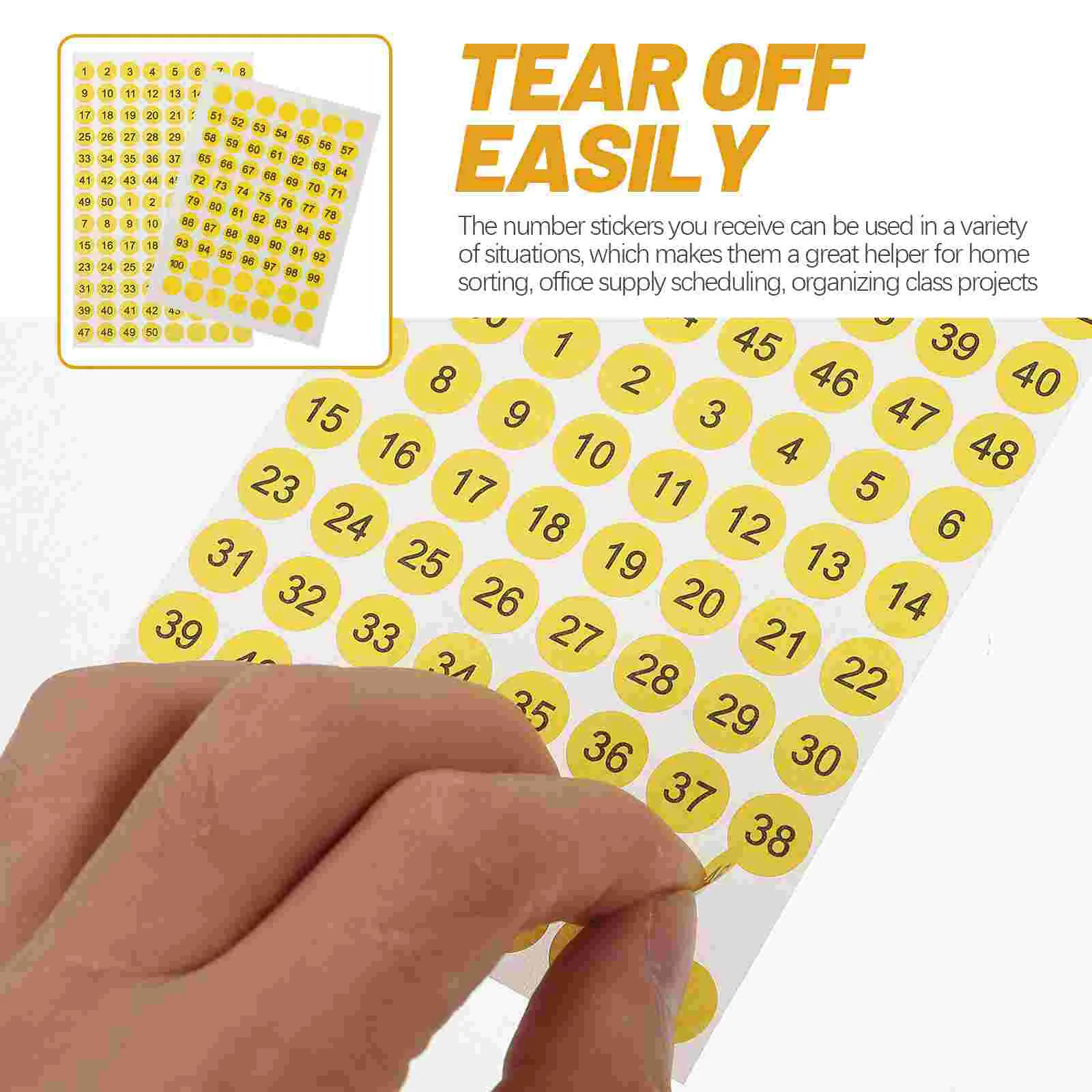 10 Sheets Round Number Stickers Office Calendar Copper Plate Digital Labels