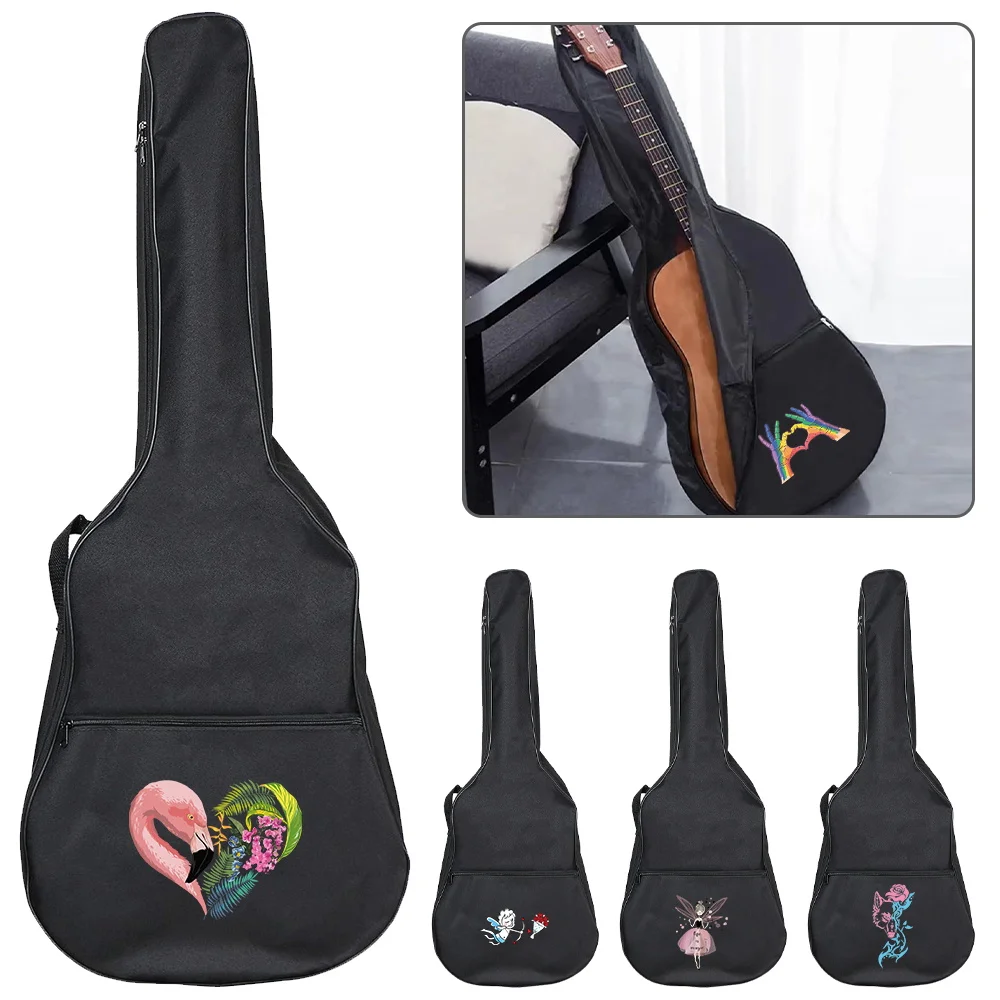 Guitar Bag Acoustic Guitar Gig Bag 31-41Inch Waterproof Resistent Adjustable Shoulder Strap Guitar Case Printing Color Series