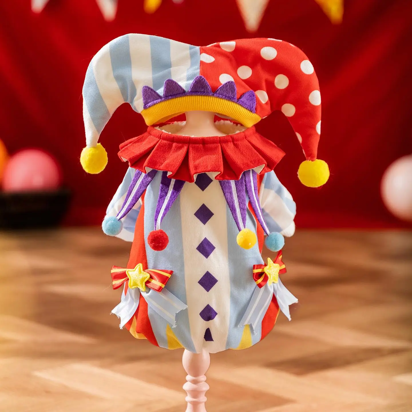 Pet Costume Carnival Clown Hat Two-Piece Knitted Sweater Dog Clothes Christmas Halloween Transformation Outfit Autumn Winter
