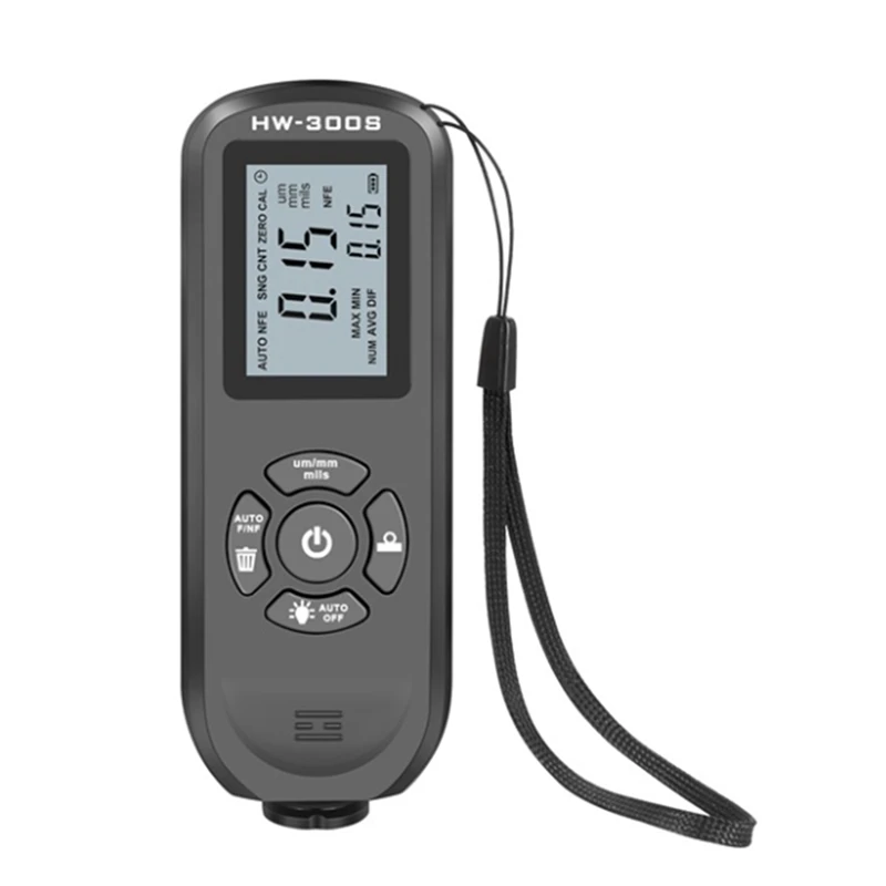 Digital Coating Thickness Gauge 0.01Mm/1Mil Black Thickness Meter With Screen LCD Display Calibration Function For Car