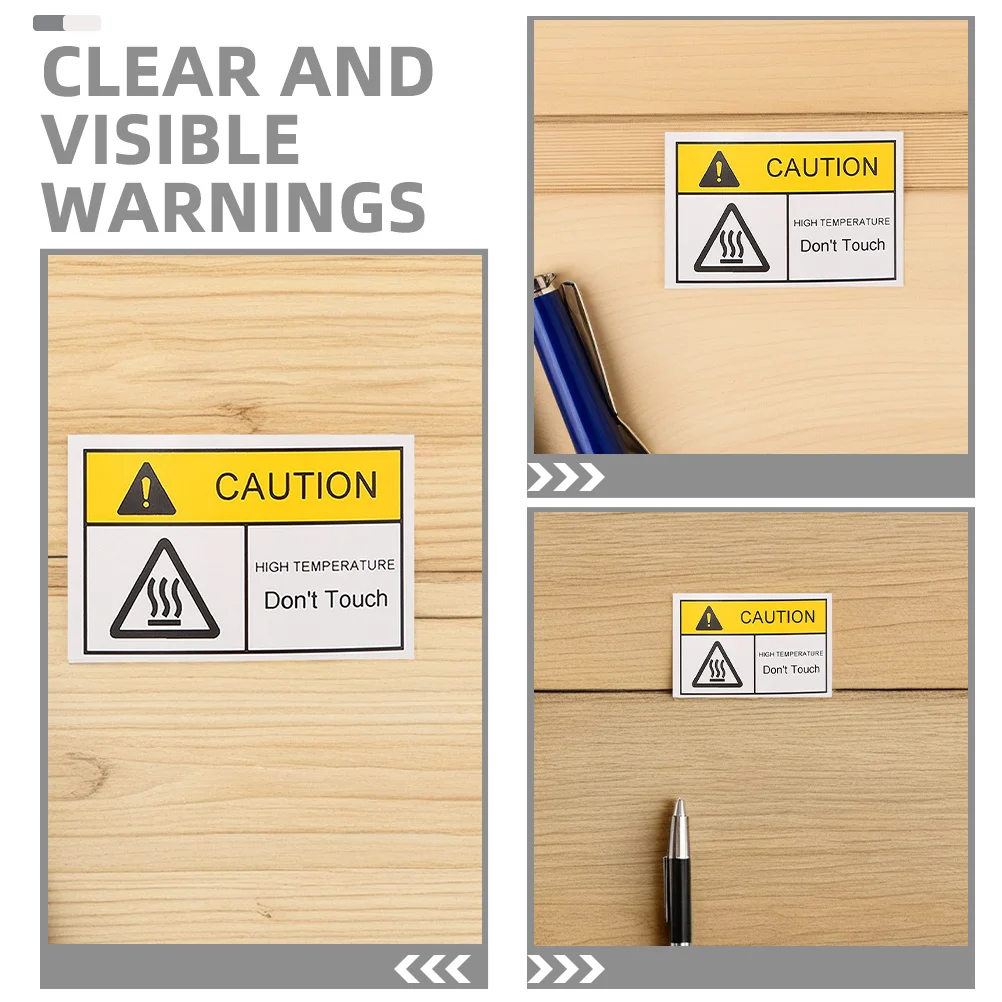 10Pcs High Temperature Warning Sticker Thermal Label Stickers Heat Resistant Adhesive for Industrial Equipment Factory Lab Use