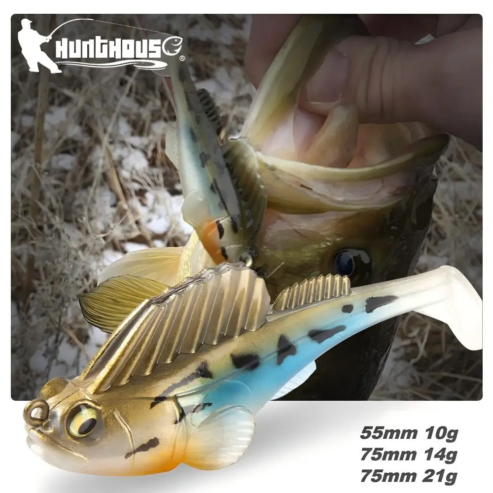 Hunthouse Soft Bait Fishing Equipment Paddle Tail Lure For Bass Pike Trout Saltwater Fish Tackle Clearance Fishing Gear Lw226