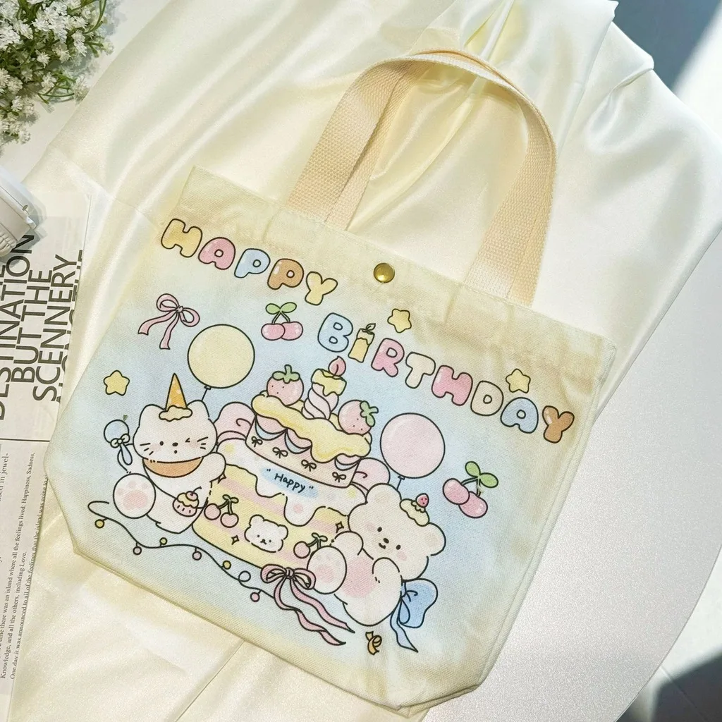 Office Worker Lunch Bag Printed Printed Canvas Bag Lunch Tote Bag Cute For Class Lunch Carrying Office Workers