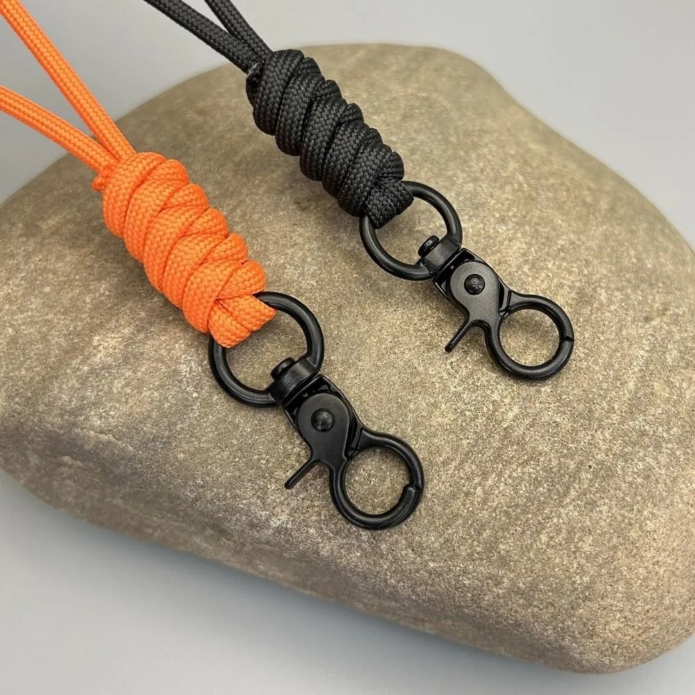 High Quality High Strength Paracord Keychain 5 Styles 155mm Lanyard Rotatable Buckle Neck Hanging Rope Outdoor Tool