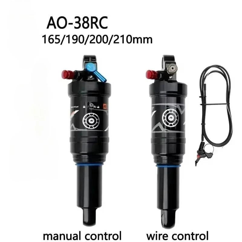 AO-38RC pneumatic shock absorber manual and wire control lockable rebound bicycle rear shock absorber for all kinds of roads