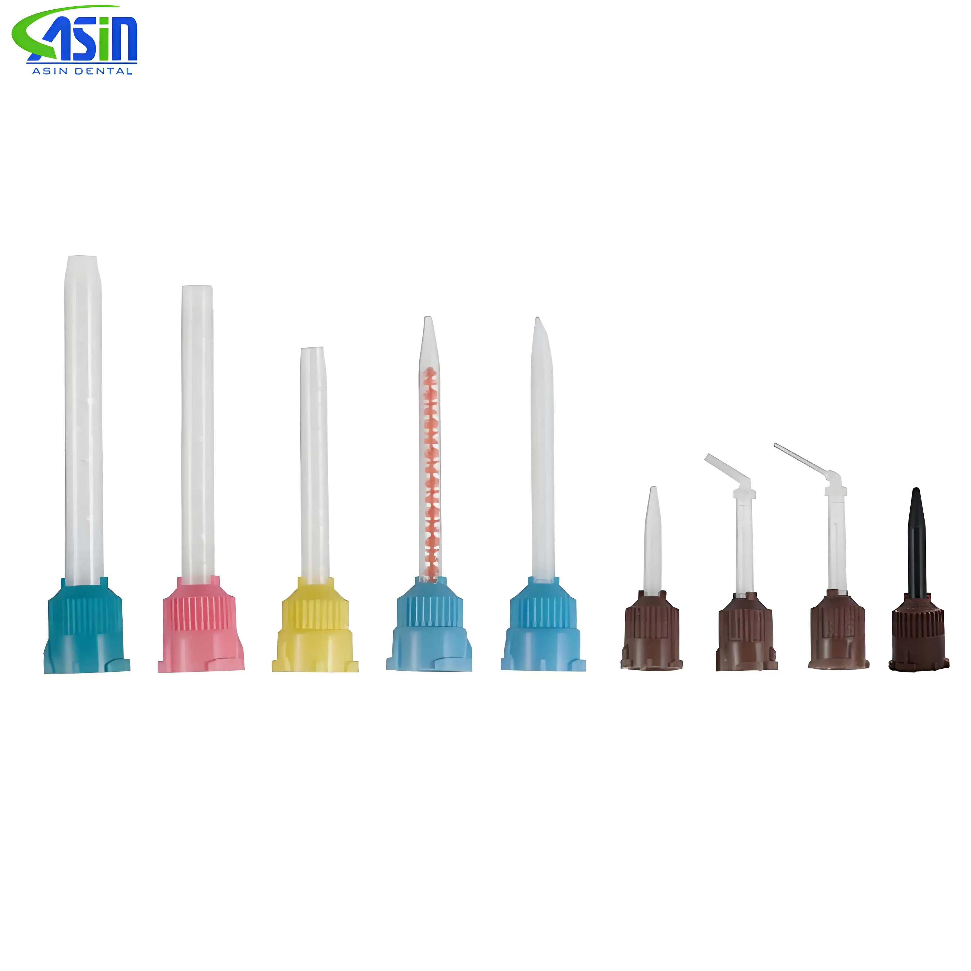 حار 50 قطعة طب الأسنان سيليكون المطاط نقل خلط رئيس المتاح الانطباع الفوهات خلط نصائح خلط أنبوب مواد طب الأسنان