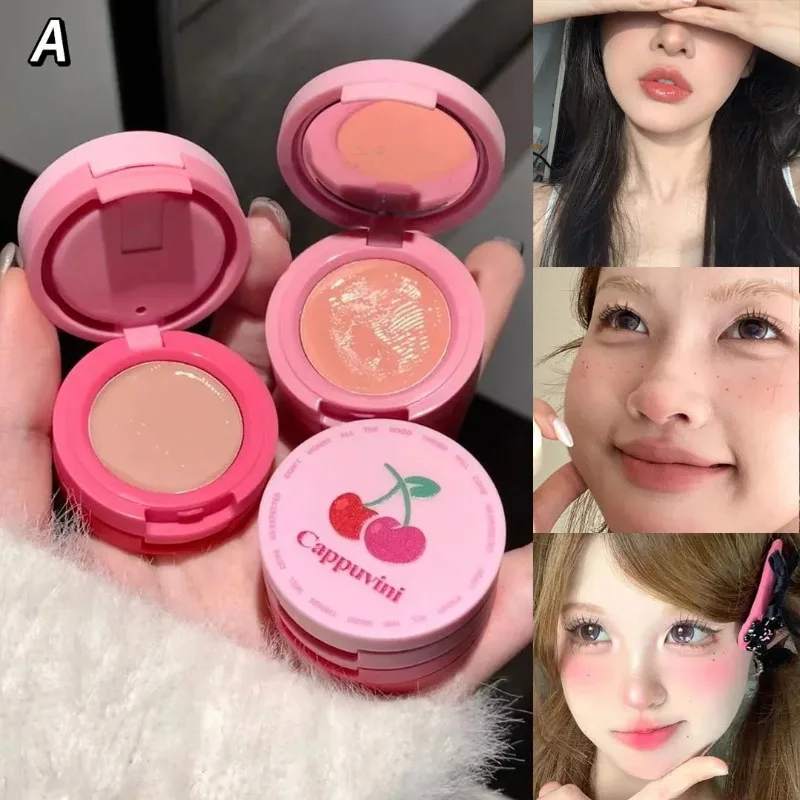 3 In 1 Blush Crème Modder Mousse Blusher Palet Rose Kersenwang Tint Blusher Make-Up Matte Perzik Rouge Contour Gezichtscosmetica