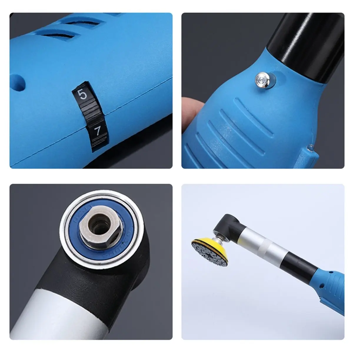 A376P ~90 Degree Elbow Multifunction Electric Die Grinder Kit for Ceramic Tile Beautification DIY&Grinding Tool