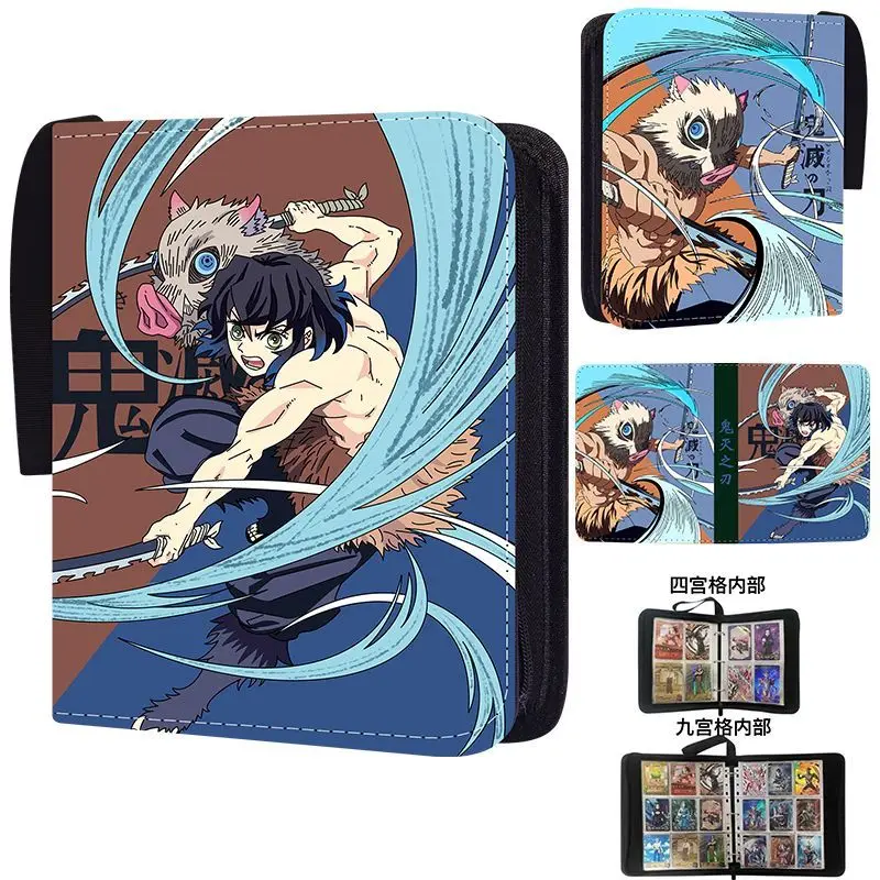 Nuovo raccoglitore per carte Demon Slayer - Album con cerniera in pelle PU a 9 tasche, porta carte espandibile di grande capacità per collezione e regali