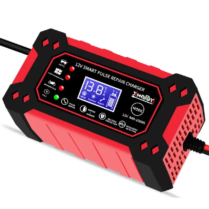 

Full Automatic Car Battery Charger 12V 6A Digital Display Detection Pulse Repair For Car Moto Boat Lead Acid Battery Agm Gel Wet