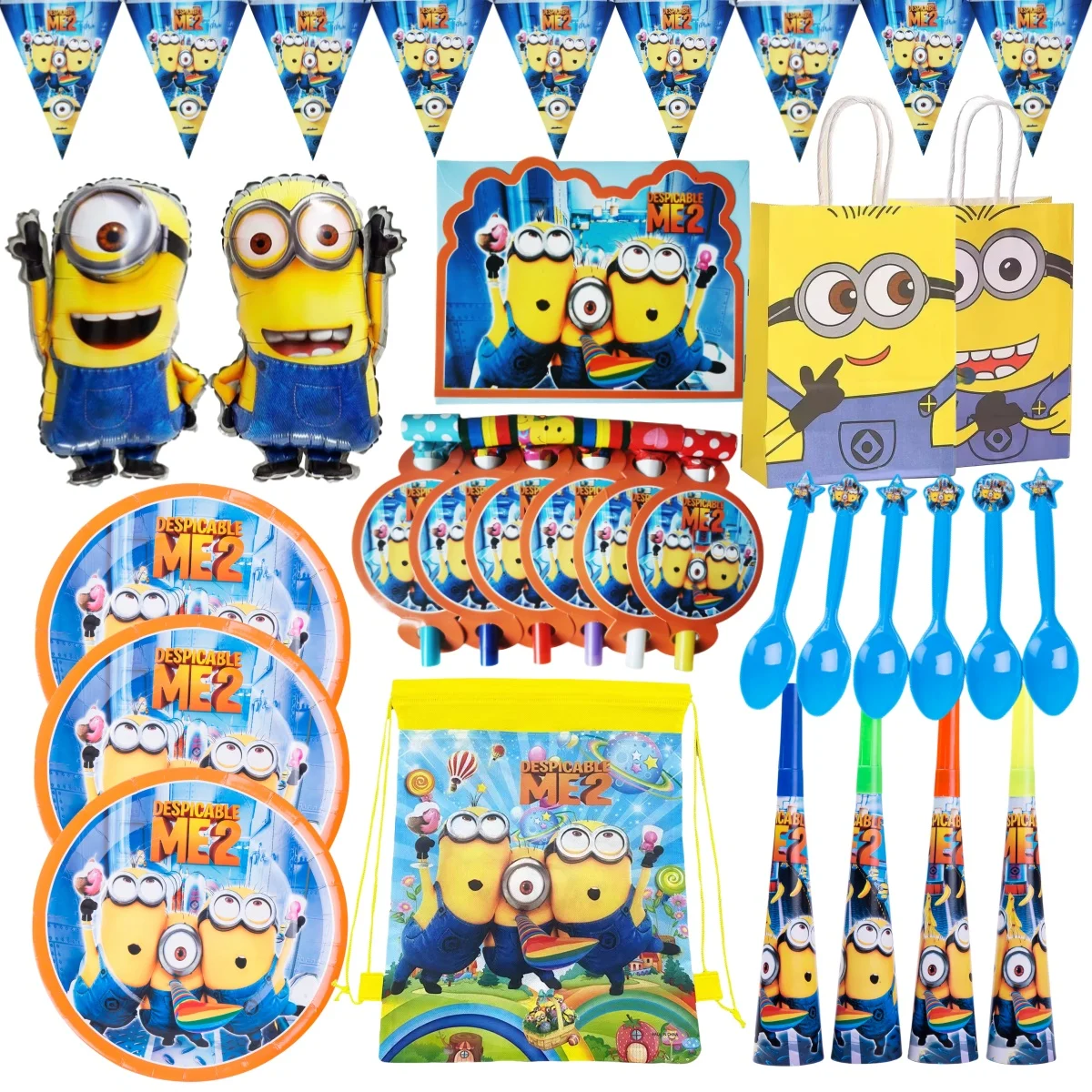 عالية الجودة لوازم الحفلات التوابع بالونات كرتونية أدوات المائدة القابل للتصرف استحمام الطفل حفلة خلفية القرن قبعة ملصق حقيبة #1