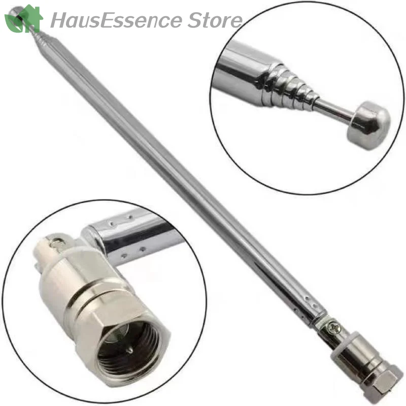 ※4/5Pcs AV Stereo Receiver Amplifier Rod Antenna 3.5mm Convertor FM Radio Telescopic Screw F Type Male Plug Connector