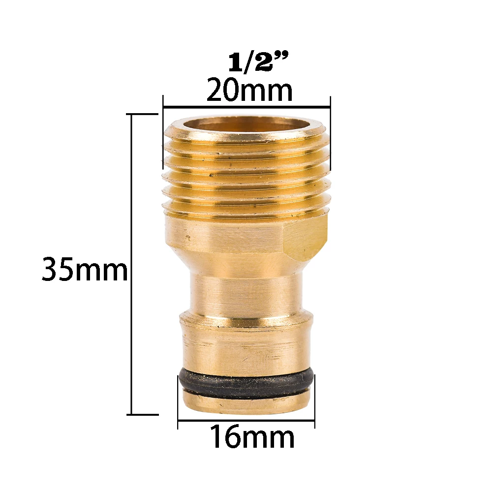 1/2 3/4 Thread Brass Tap Quick Connecter 16/20mm Copper Hose Coupling Adapter Tubing Repair Watering Gun Fittings Tool