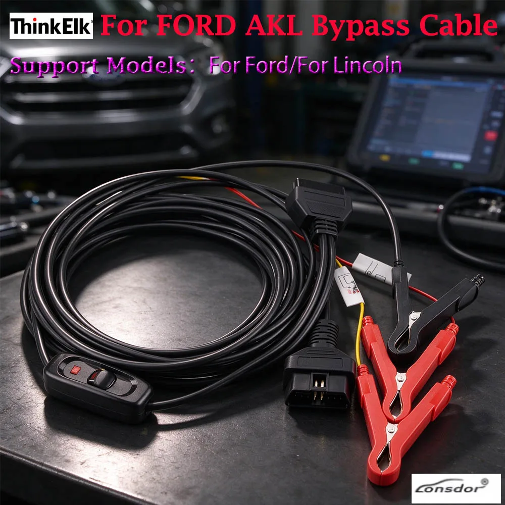 Lonsdor For Ford AKL Alarm Bypass Cable for Ford & For Lincoln 2015+ All Keys Lost Smart Key Programming OBD2 Harness