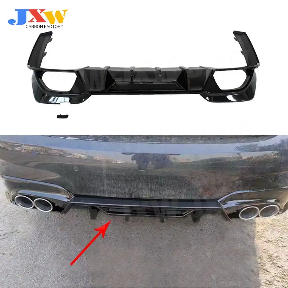 

Gloss Black 3Pcs Rear Bumpers Lip Car Diffuser With Side Splitters for BMW 3 Series G20 G28 M Sport 2019-2021 Carbon Look