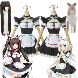 Vanilla Cosplay Costume Maid Dress Maid Outfit NEKOPARA Chocola Vanilla OVA Maid Game Uniform Cat Neko Women