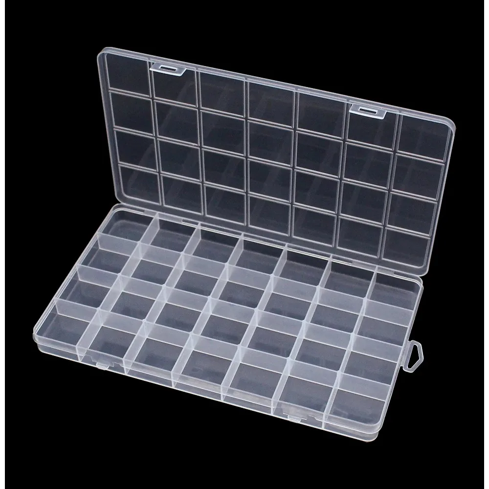 NEW 28 Grid Rectangle Plastic Jewelry Box Compartment Storage Box Case Jewelry Earring Bead Craft Display Container Organizer