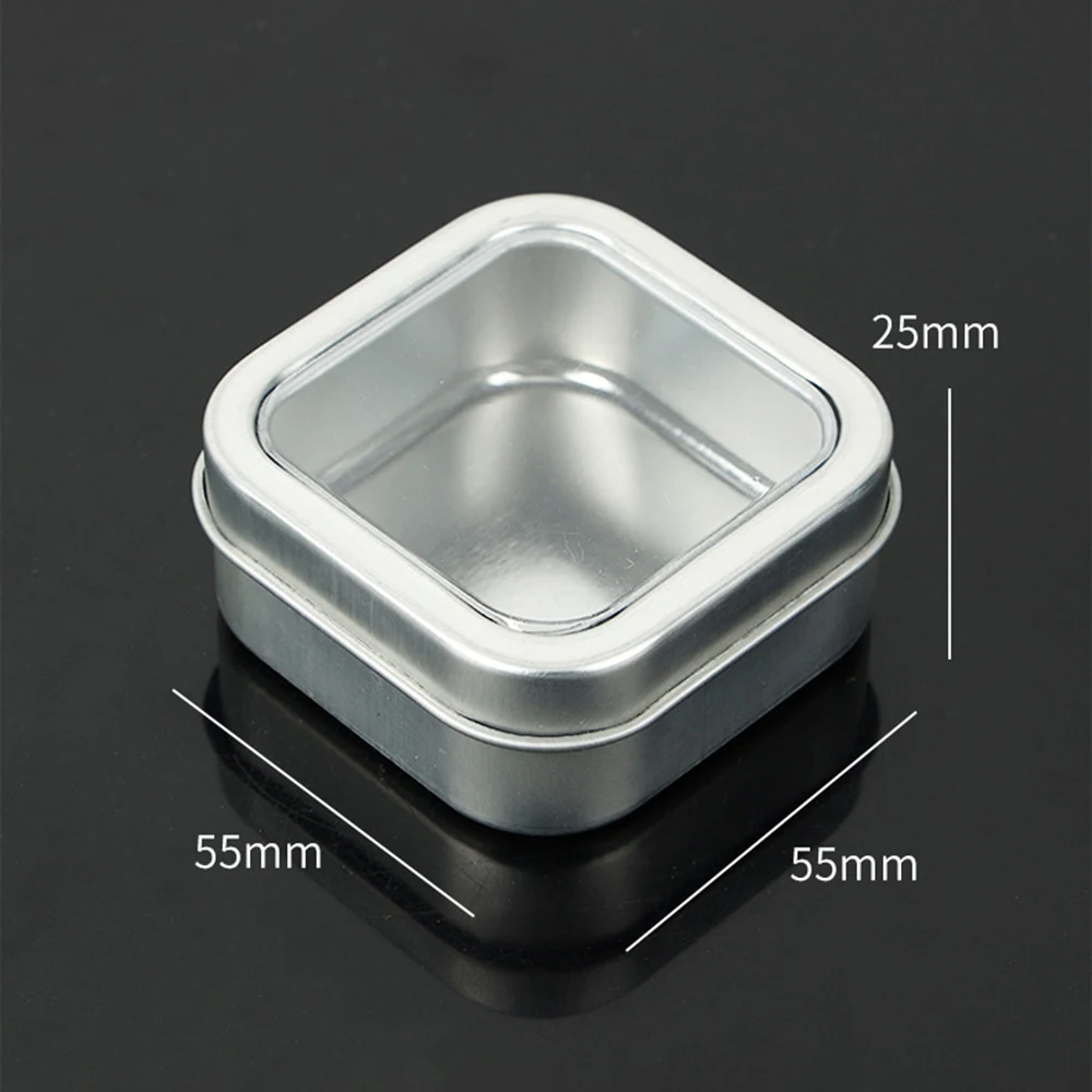 صندوق تخزين معدني من القصدير مع نافذة شفافة ، برطمان شاي ، علب ، منظم مجوهرات ، وعاء صفيح لمستحضرات التجميل ، هدية ، شوكولاتة ، حلوى ، كيك