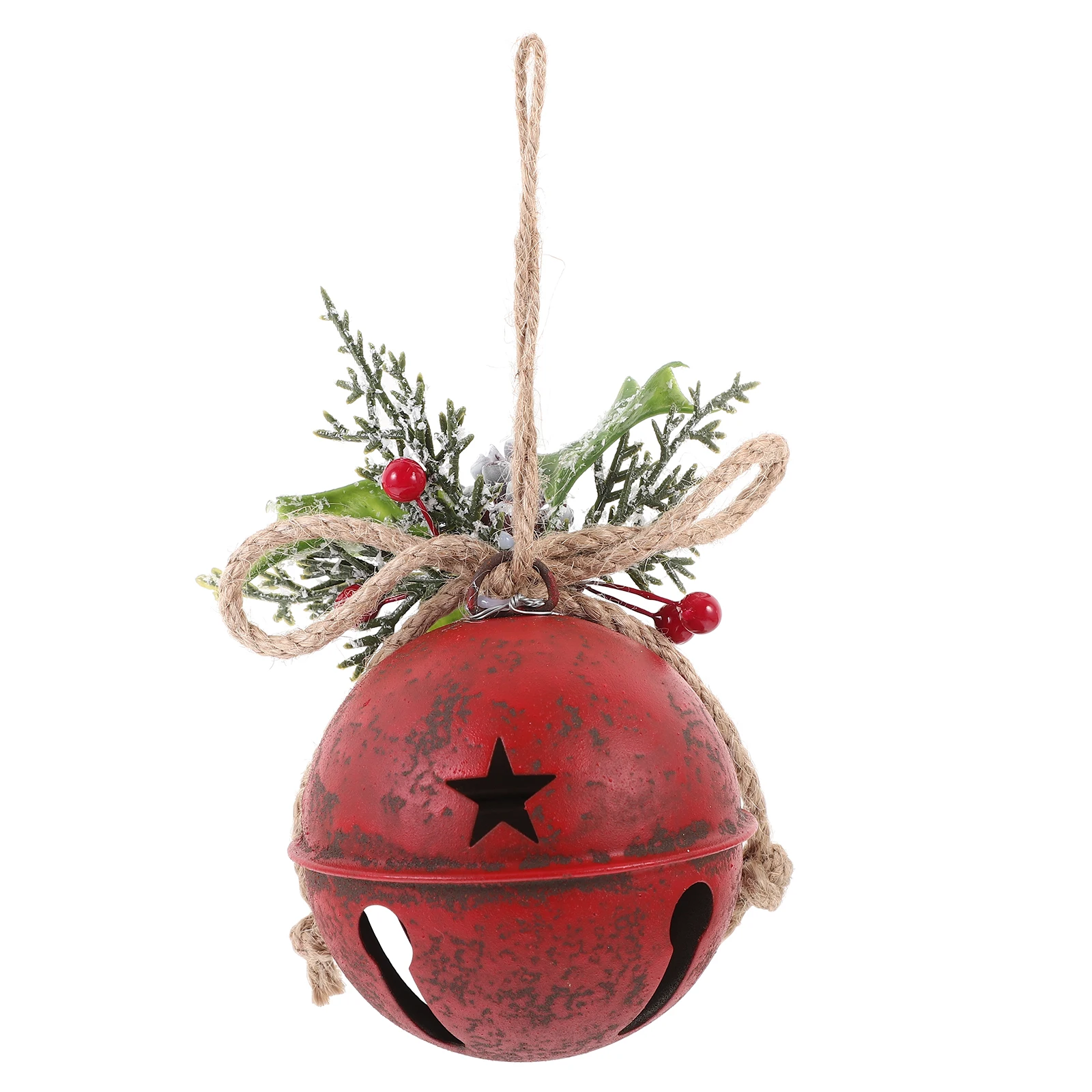 

Retro Christmas Bells Small Red Vintage Ornaments Metal Pendant Wrought Iron DIY Hanging Decor Xmas Tree Ornament Party Supplies