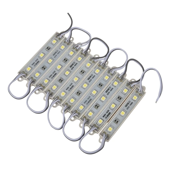 1*10pcs 5050 SMD 3 LED Module LED Strip String Light Waterproof DC 12V Cool White