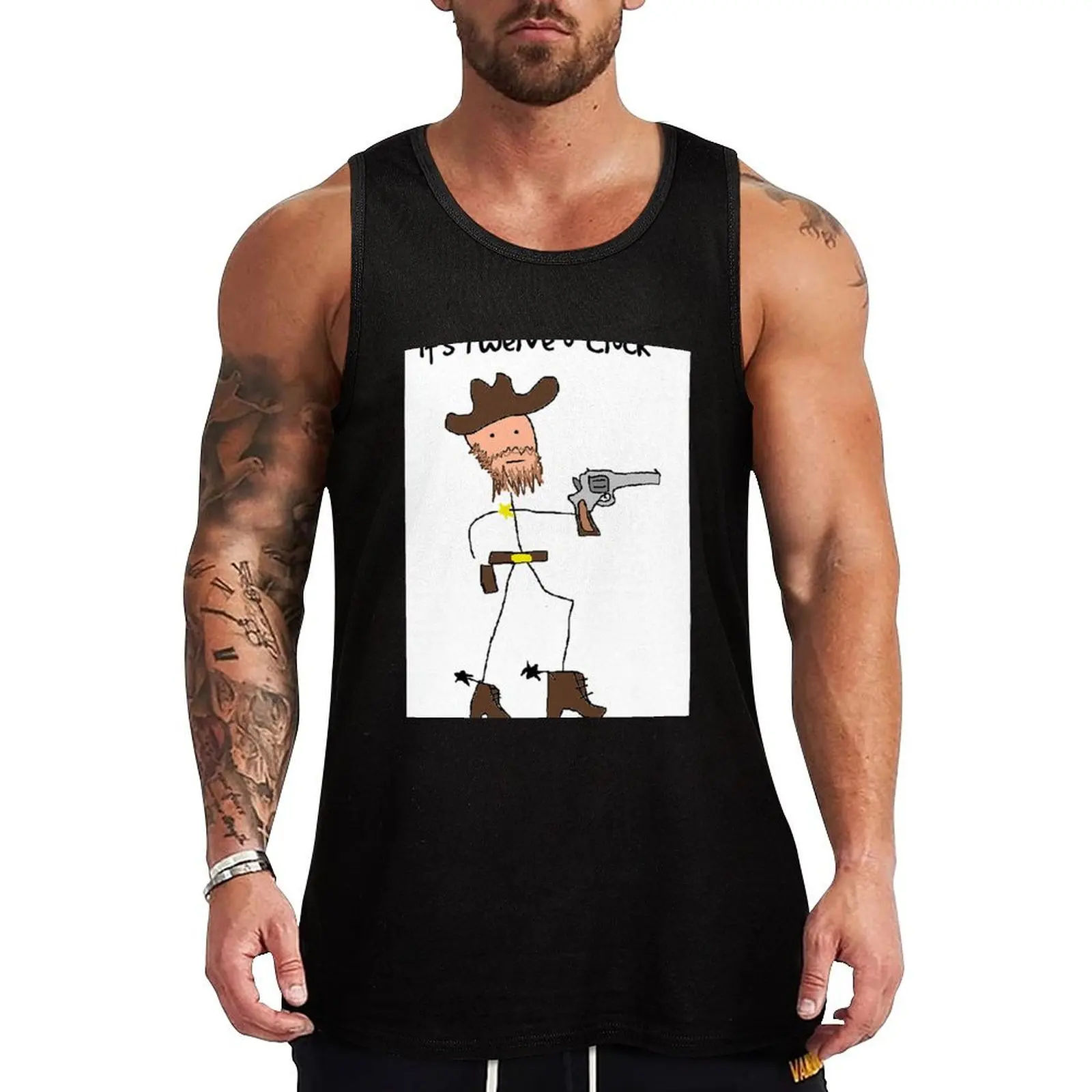 

It's High Noon Tank Top men clothes sleeveless vests bodybuilding men clothes