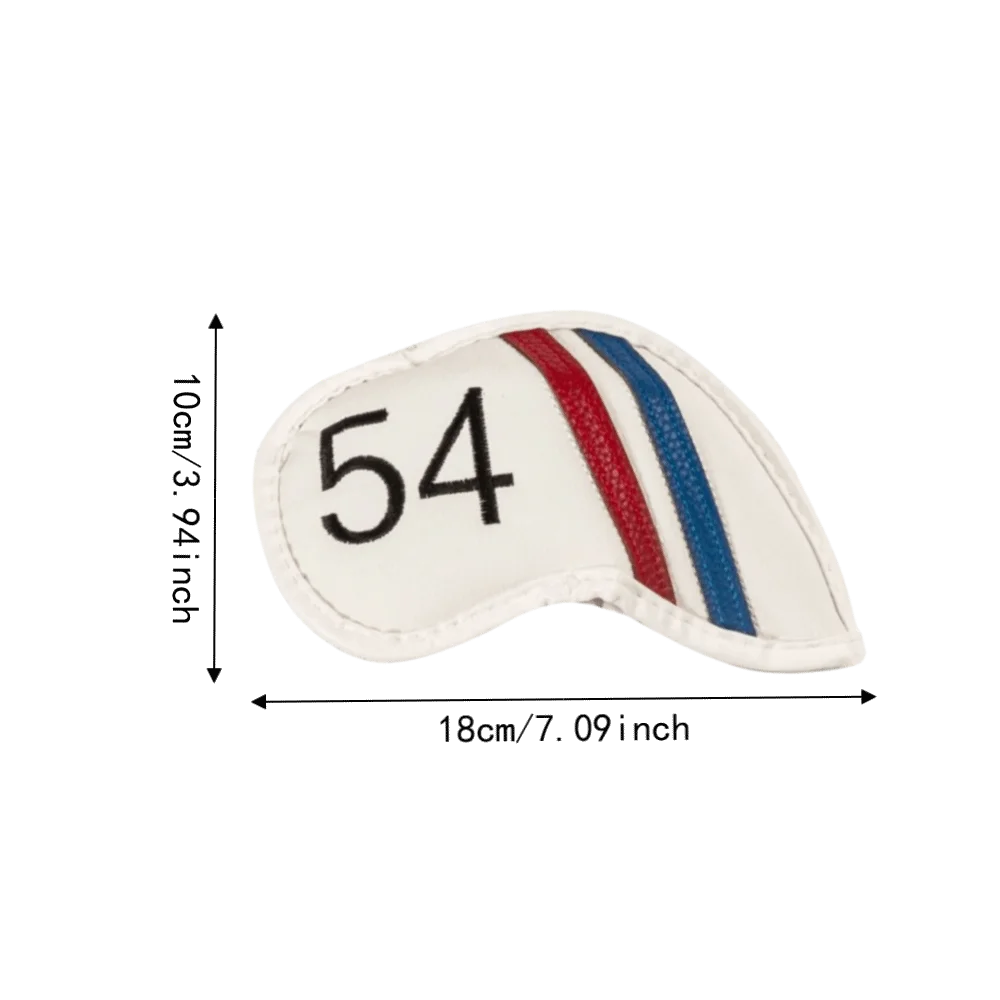 7pcs PU Waterproofing Golf Iron Head Covers 48-60 Degrees Fit Number Print Design Golf Club Head Covers Club Head Protection