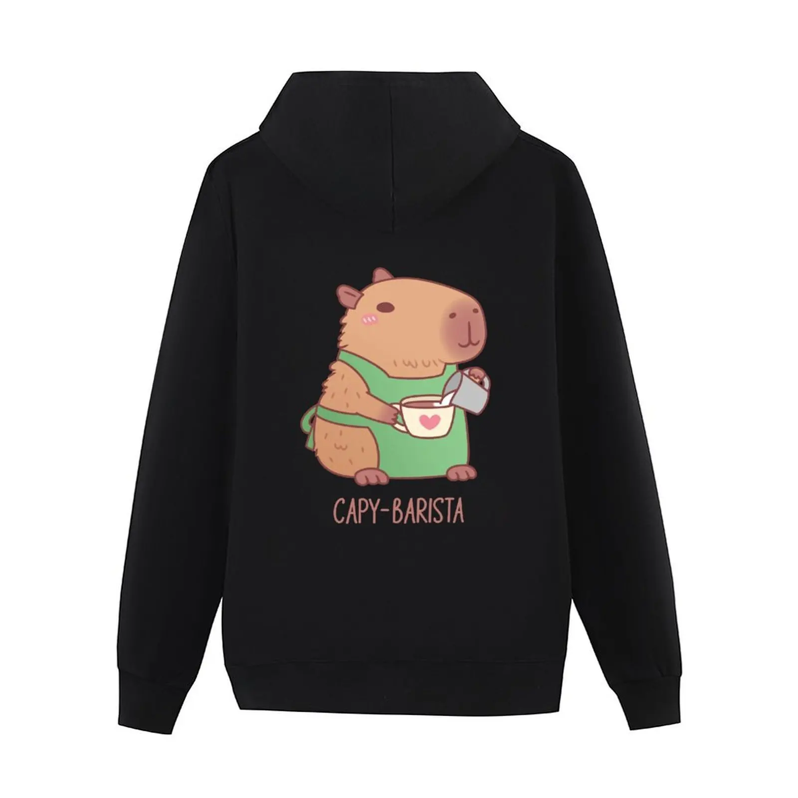 لطيف كابيبارا باريستا صنع القهوة هوديي أنيمي الملابس الكورية نمط الملابس الملابس الكورية مقنعين قميص رجل هوديي