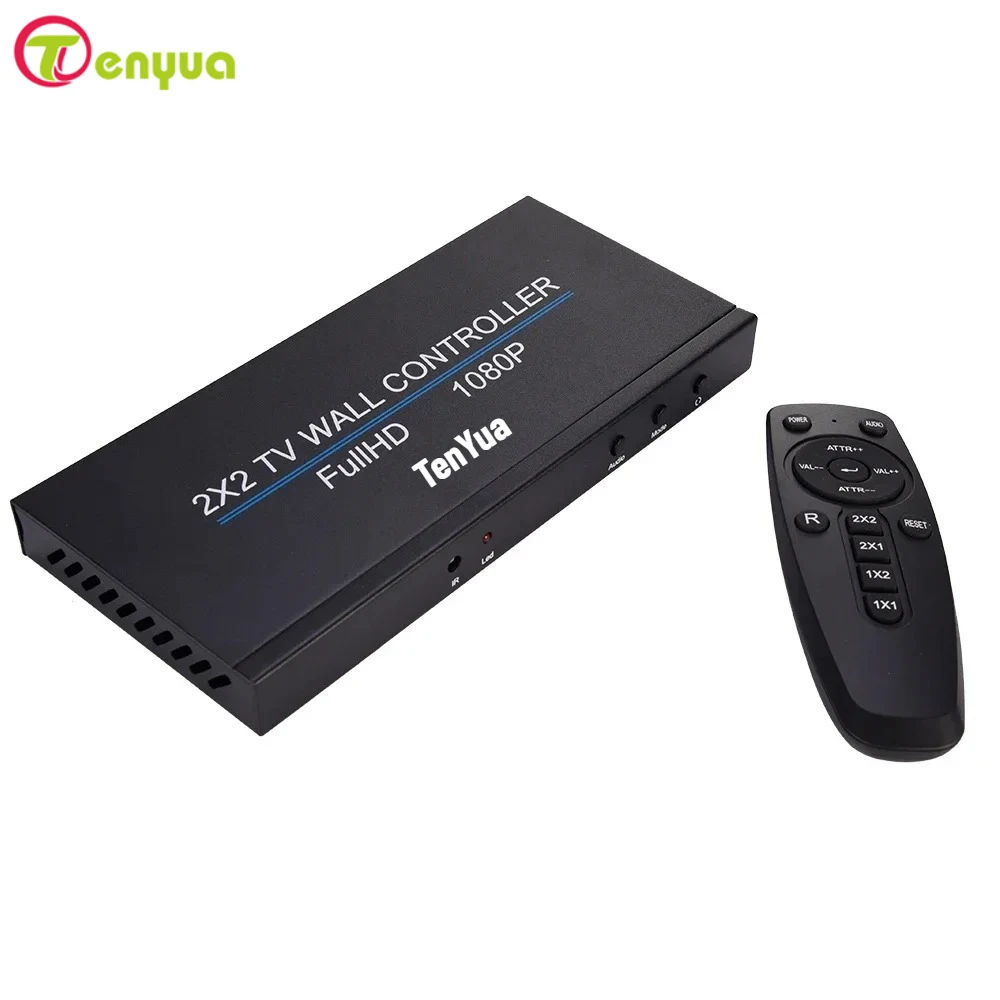 1080p 2X2 Video Wall Controller Multi Screen Processor 1x2 1x3 1x4 2x1 3x1 4x1 HD Video Splicer Splitter 2 3 4 TV Stiching Box