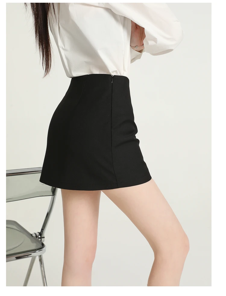 Outono inverno saia feminina curto novo item altura cintura alta hip abraçando terno emagrecimento uma linha