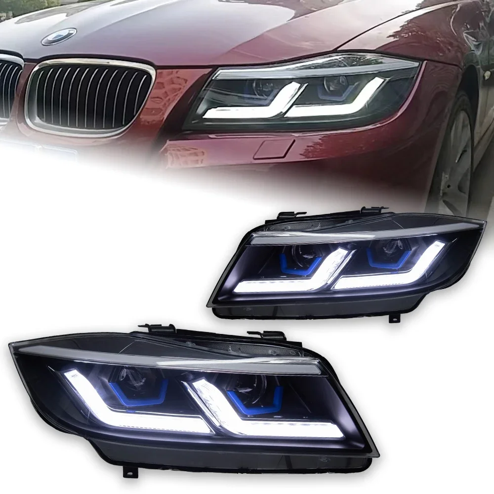 KQX Car Styling Head Lamp for BMW E90 Headlights 2005-2012 320i 318i 323i 3 Series LED Headlight DRL Hid Bi Xenon Beam Accessori