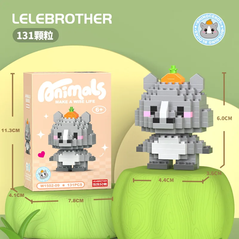 Dier Leeuw/Tijger/Piglet Model Bouwstenen Kinderen Mini Cartoon Dier Bouwstenen Educatief Speelgoed Kinderen Gift