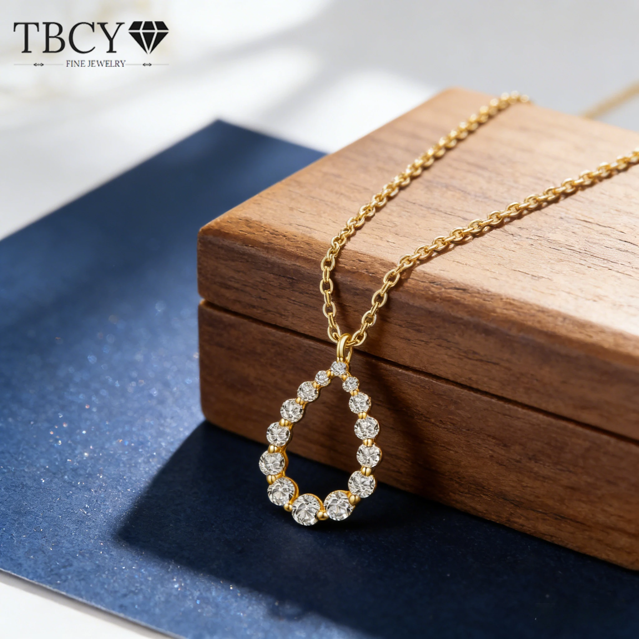 

Ожерелье TBCYD 0.1CT с вырезанным узором в форме капли и муассанитом для женщин, серьги из стерлингового серебра S925 с муассанитом, изысканные украшения для вечеринок